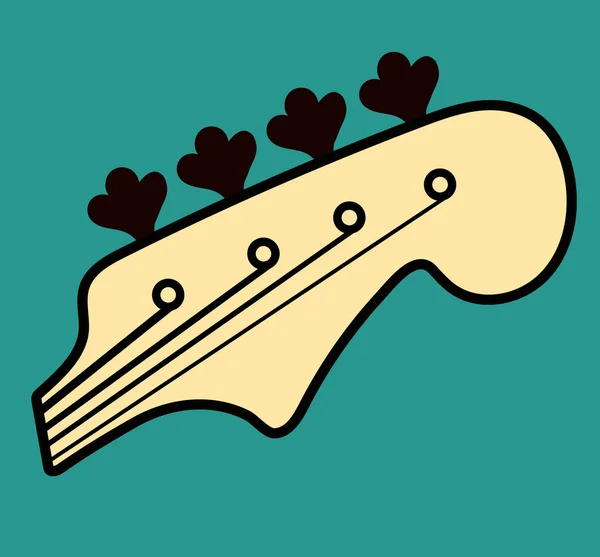 Baixo Logotipo Guitarra Ilustração Vetorial Design Abstrato — Vetor de Stock