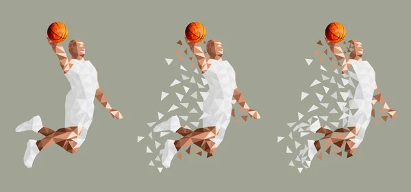 Baloncesto Jugador Saltando Alto Vector Ilustración Eps — Vector de stock