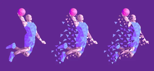Баскетболист Прыгает Высокой Векторной Иллюстрацией Eps — стоковый вектор