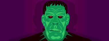 Frankenstein Cadılar Bayramı partisi illüstrasyon vektör canavar kostümü