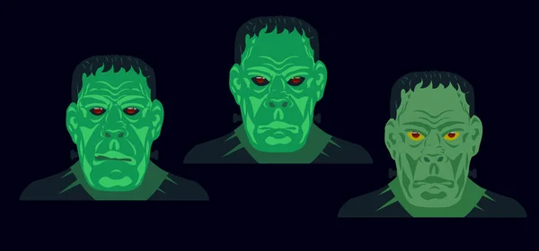 Frankenstein Halloween Party Ilustrace Vektorové Monstrum Kostým — Stockový vektor