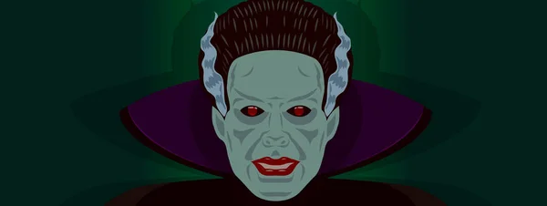 Frankenstein Novia Esposa Halloween Partido Ilustración Vector — Archivo Imágenes Vectoriales