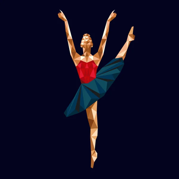 Ballerina Prima Διάνυσμα Πολυγωνικό Τρίγωνο Χαρτί Κοπεί Χαμηλή Πολυ Απλό — Διανυσματικό Αρχείο
