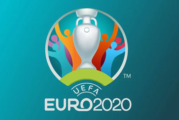 Uefa Euro2020 Copa Futebol Design Logotipo Oficial — Vetor de Stock
