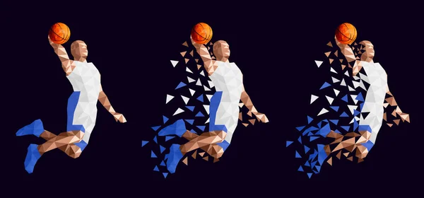 Basketbol oyuncusu soyut tasarım vektör çizim ayarla