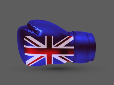 izole boks eldiveni İngiltere bayrağı gerçekçi 3d tasarım vektör çizim
