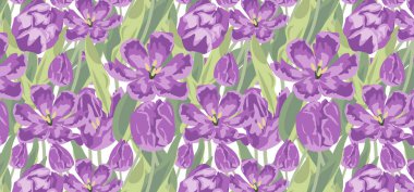 Mor Lale Çiçek desen vektör çizim tasarımı