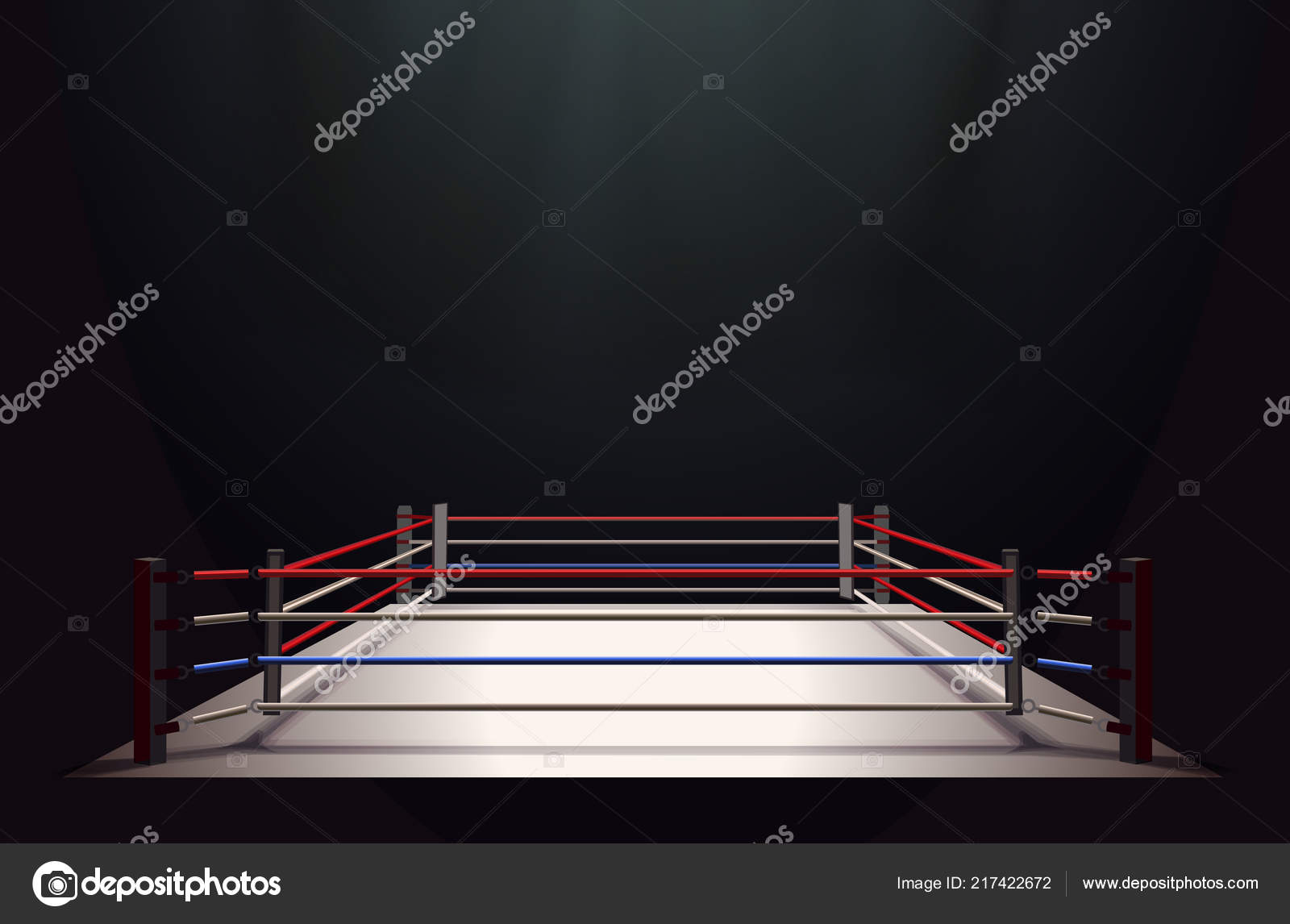 Boxing Ring Isolated Black Abstract Background Lit Spotlight Vector  Illustration Stock Vector Image by ©vadymburla@ #217422672