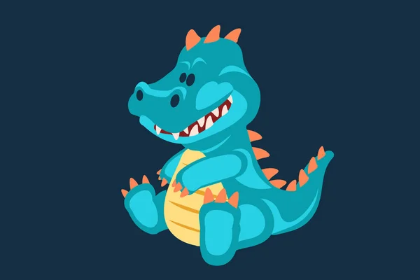 Blue Baby Dinosaur Toy Cartoon Design Vector Illustration Royalty Free Stock Illustrations
