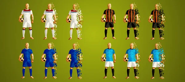 Champion League Group Soccer Players Colorful Uniforms Teams Vector Illustration — Vector de stock