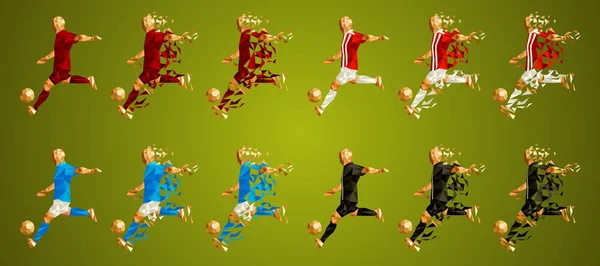 Champion League Group Abstract Soccer Players Group Line Set Wearing — Vector de stock