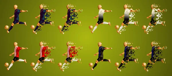 Şampiyon Ligi Grup B, futbol oyuncular renkli üniformalar, 4 takım, vektör çizim, 7/8, Barcelona, Tottenham, Psv, Inter ayarla