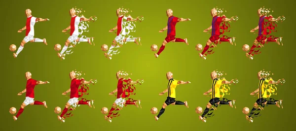 Şampiyon Ligi E Grubu, futbol oyuncular renkli üniformalar, 4/8, set 4 takım, vektör çizim, Ajax, Bayern, Benfica, Aek