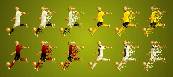 Champion League Group Soccer Players Colorful Uniforms Teams Vector Illustration — Archivo Imágenes Vectoriales