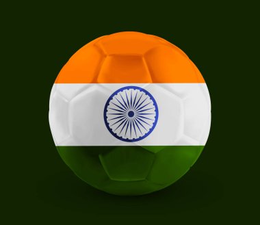 Futbol, futbol topu ulusal bayrak ile basılı koyu arka plan üzerinde vektör çizim eps 10 izole