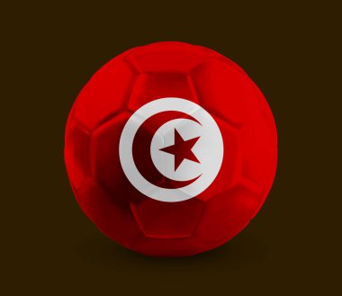 Futbol, futbol topu ulusal bayrak ile basılı koyu arka plan üzerinde vektör çizim eps 10 izole