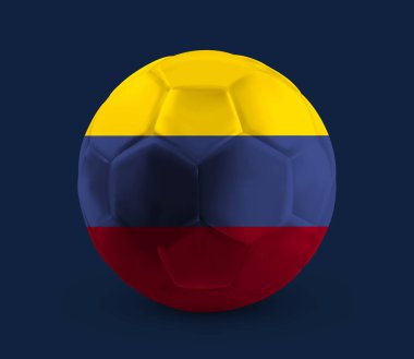 Futbol, futbol topu ulusal bayrak ile basılı koyu arka plan üzerinde vektör çizim eps 10 izole