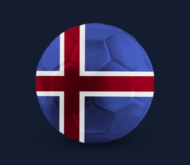 Futbol, futbol topu ulusal bayrak ile basılı koyu arka plan üzerinde vektör çizim eps 10 izole