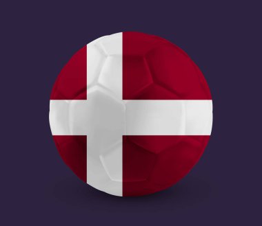 Futbol, futbol topu ulusal bayrak ile basılı koyu arka plan üzerinde vektör çizim eps 10 izole