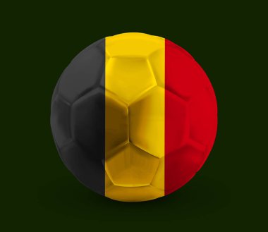 Futbol, futbol topu ulusal bayrak ile basılı koyu arka plan üzerinde vektör çizim eps 10 izole