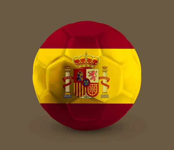 Футбол Футбольный Мяч Напечатанным Нем Национальным Флагом Изолированный Темном Фоне — стоковый вектор