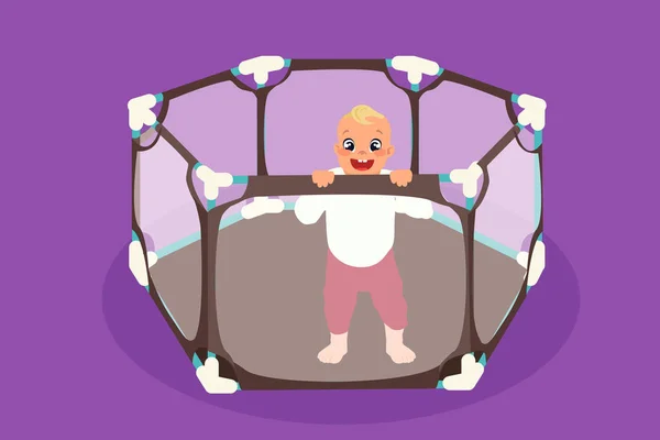 Düz arka plan üzerinde vektör illüstrasyon izole Bebek Çocuk Parkı içinde bir çocuk ile soyut