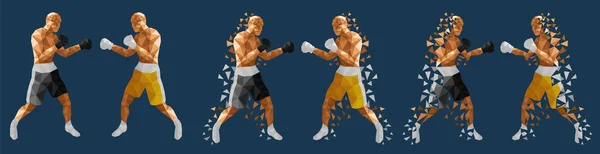 Boxeurs Abstraits Battant Les Uns Contre Les Autres Illustration Vectorielle — Image vectorielle