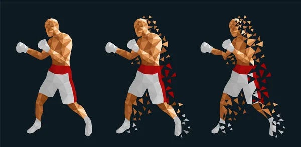 Boxeurs Abstraits Battant Les Uns Contre Les Autres Illustration Vectorielle — Image vectorielle