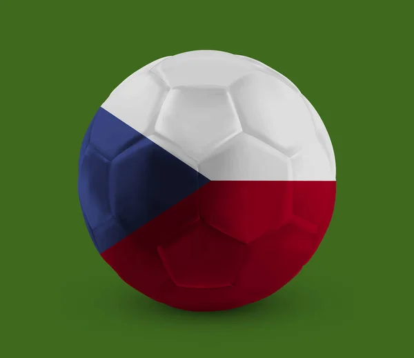 Voetbal Voetbal Met Nationale Vlag Gedrukt Het Geïsoleerd Donkere Achtergrond Rechtenvrije Stockillustraties