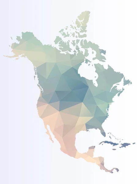 Mapa Poligonal América Norte —  Vetores de Stock