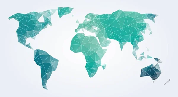 Polygonální Mozaiková Mapa Světa — Stockový vektor
