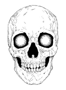 Beyaz arka plan üzerinde gerçekçi kafatası boğulma