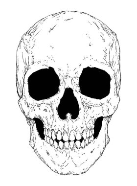 Beyaz arka plan üzerinde gerçekçi kafatası boğulma