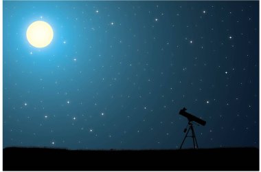 Teleskop ile Sarry gece arka plan