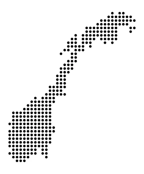 Мапа Норвегії Від Точок — стоковий вектор