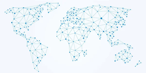Mapa Del Mundo Diamantes Poligonales — Archivo Imágenes Vectoriales