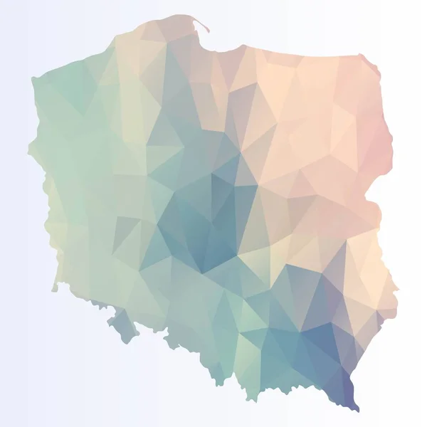 Полигональная Карта Польши — стоковый вектор