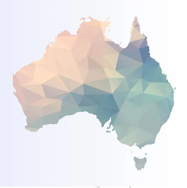 Polygonal Map Australia — Stock Vector