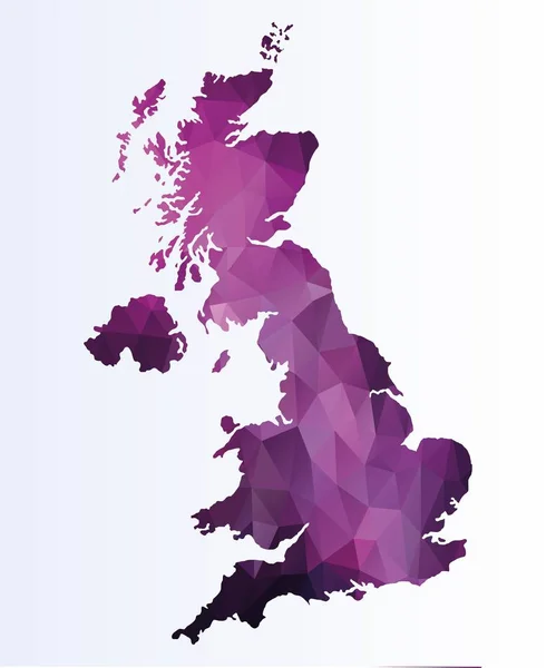 Mapa Poligonal Gran Bretaña — Vector de stock