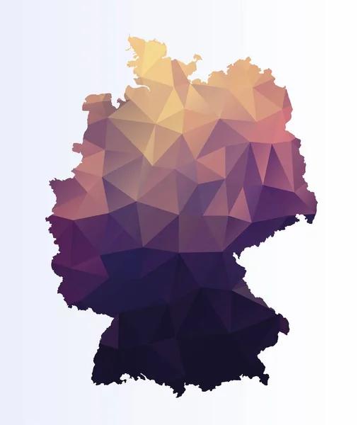 Polygonale Karte Von Deutschland — Stockvektor