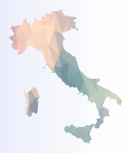 Mapa Poligonal Italia — Vector de stock