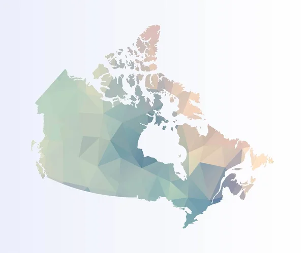 Mapa Poligonal Canadá — Archivo Imágenes Vectoriales