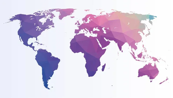 Mapa Mundo Poligonal Colorido —  Vetores de Stock