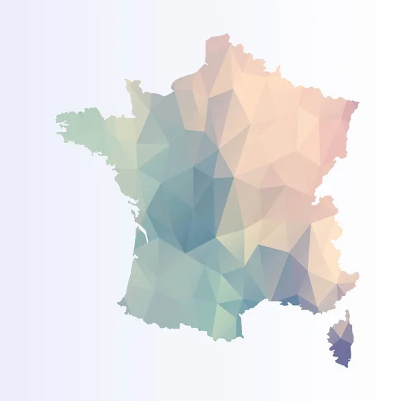 Polygonal Map France — Stock Vector
