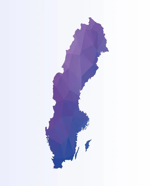Mapa Poligonal Suécia —  Vetores de Stock