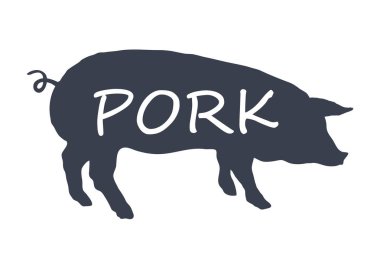 Beyaz Arkaplanda Domuz Silueti