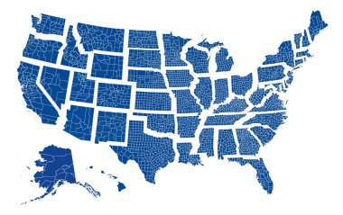 ABD Haritası farklı durumları ile