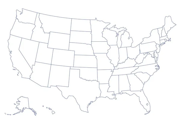 Ouutline Mapa Usa — Stockový vektor