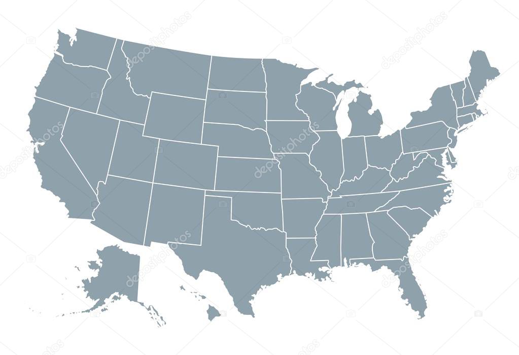 Ouutline map of Usa