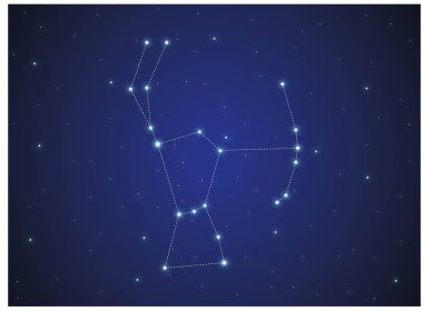 Constellation Orion in deep space clipart